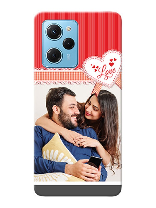 Custom Poco X5 Pro 5G phone cases online: Red Love Pattern Design