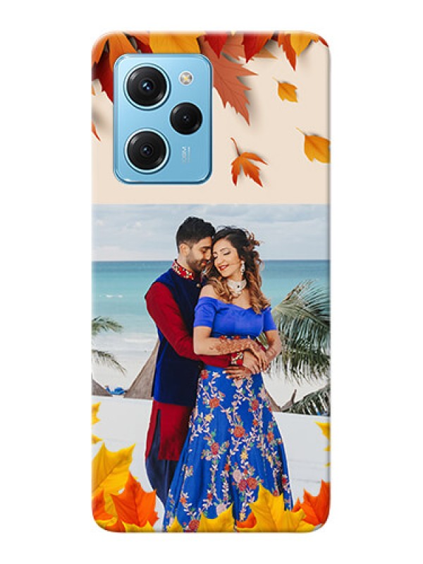 Custom Poco X5 Pro 5G Mobile Phone Cases: Autumn Maple Leaves Design
