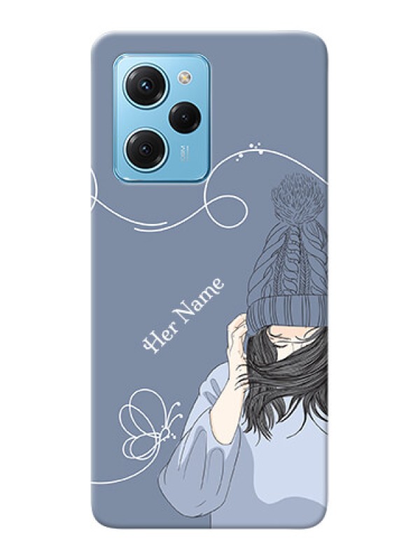 Custom Poco X5 Pro 5G Custom Mobile Case with Girl in winter outfit Design