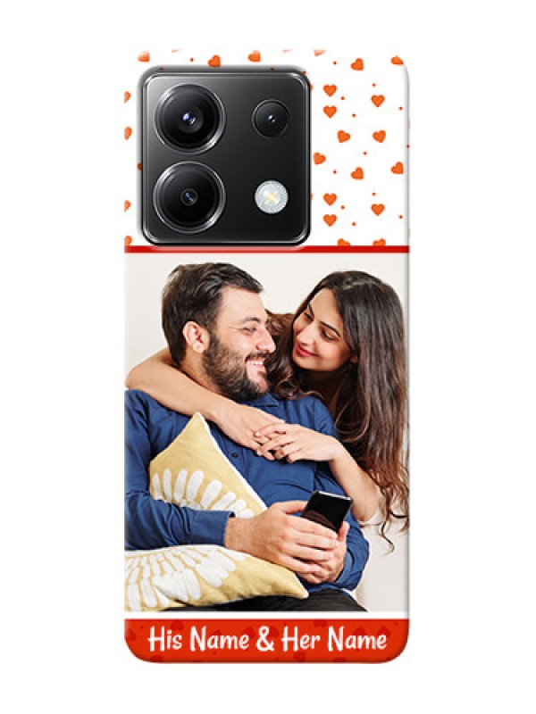 Custom Poco X6 5G Phone Back Covers: Orange Love Symbol Design