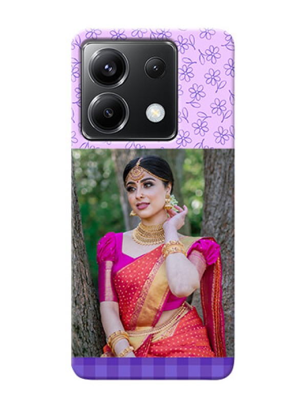 Custom Poco X6 5G Mobile Cases: Purple Floral Design