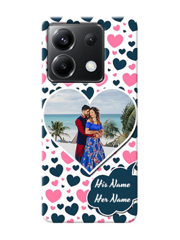 Custom Poco X6 5G Mobile Covers Online: Pink And Blue Heart Design