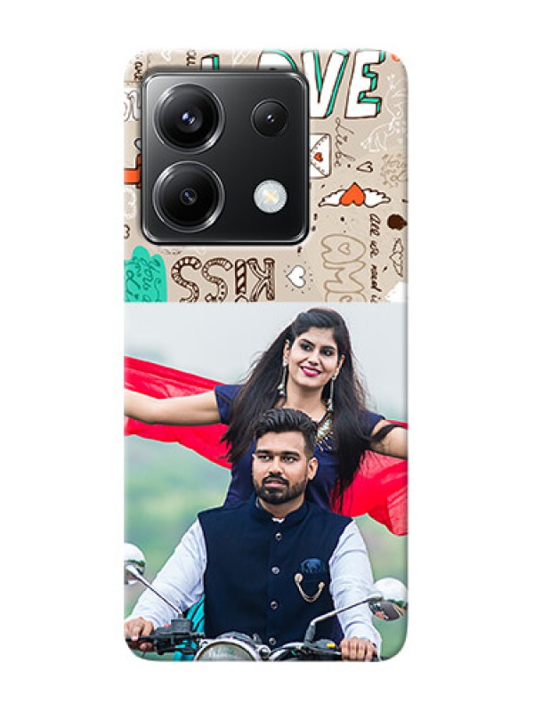 Custom Poco X6 5G Personalised mobile covers: Love Doodle Pattern