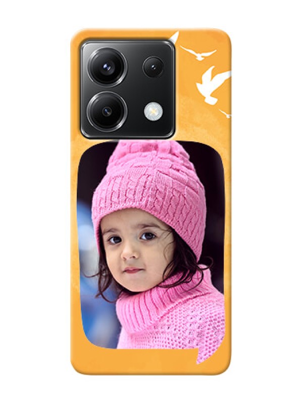 Custom Poco X6 5G Phone Covers: Water Color Design with Bird Icons