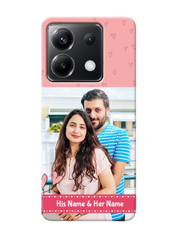 Custom Poco X6 5G phone back covers: Love Design Peach Color