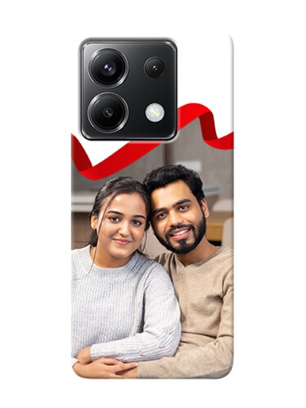 Custom Poco X6 5G custom phone cases: Red Ribbon Frame Design