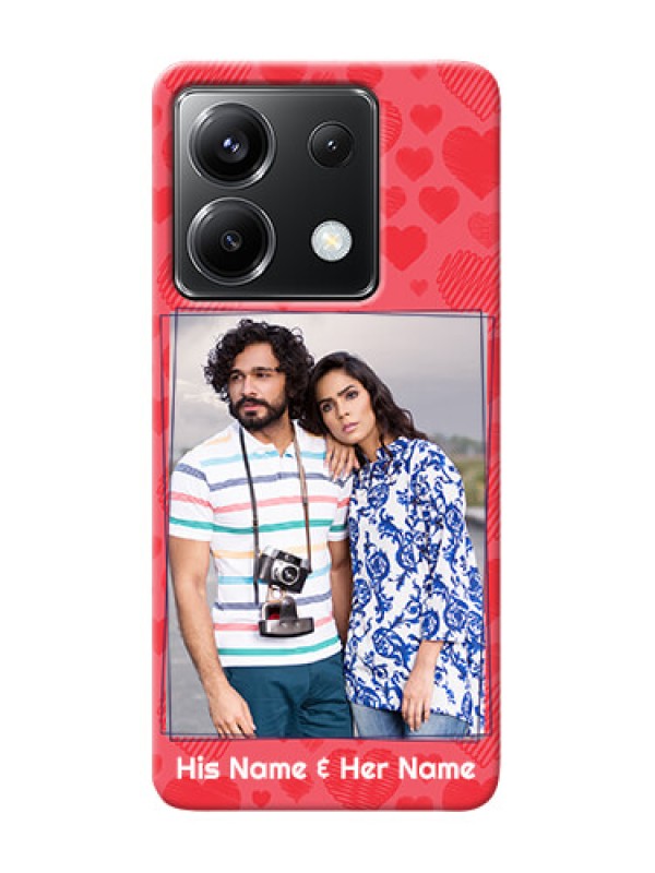 Custom Poco X6 5G Mobile Back Covers: with Red Heart Symbols Design