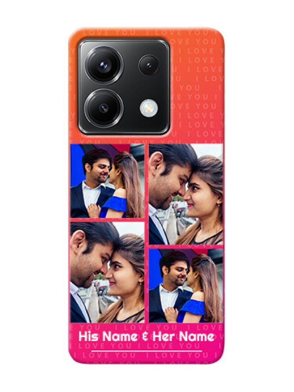 Custom Poco X6 5G custom back covers: I Love You Pink Design