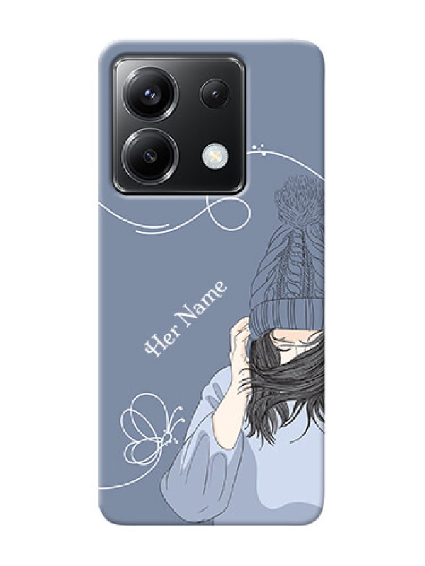 Custom Poco X6 5G Custom Mobile Case with Girl in winter outfit Design