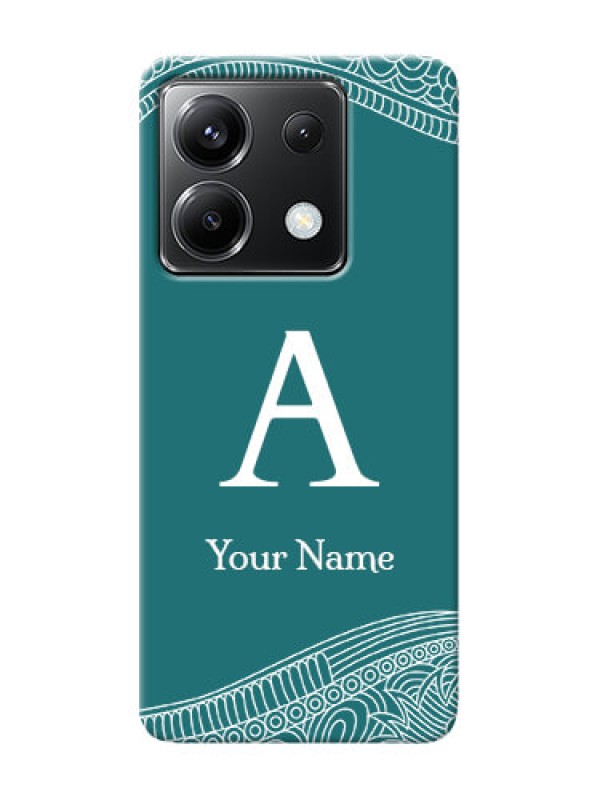 Custom Poco X6 5G Personalized Phone Case with line art pattern with custom name Design