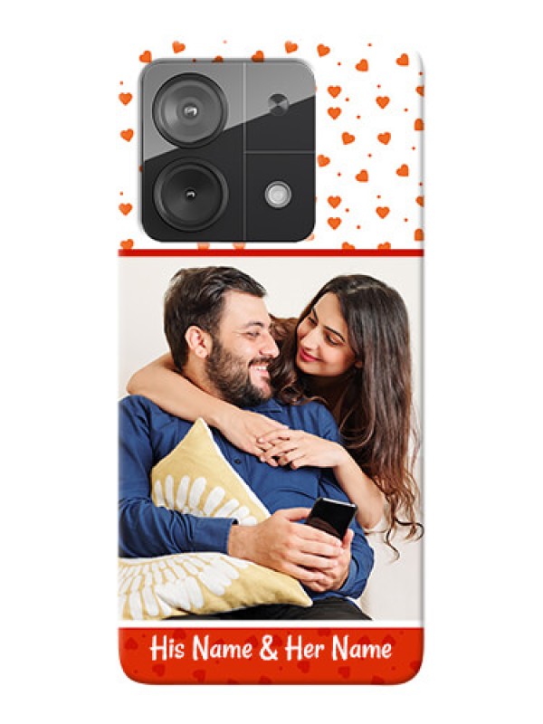 Custom Poco X6 Neo 5G Phone Back Covers: Orange Love Symbol Design