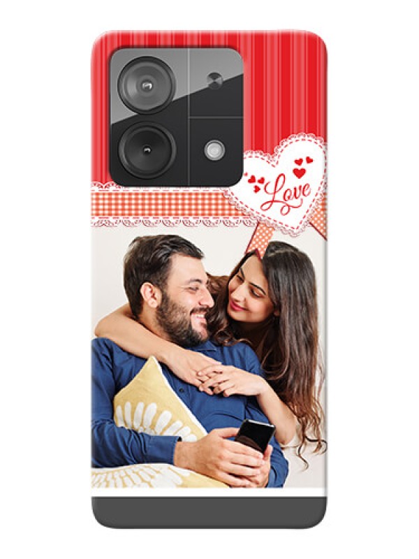 Custom Poco X6 Neo 5G phone cases online: Red Love Pattern Design