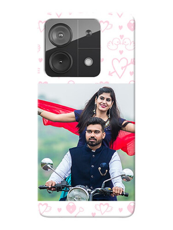 Custom Poco X6 Neo 5G personalized phone covers: Pink Flying Heart Design