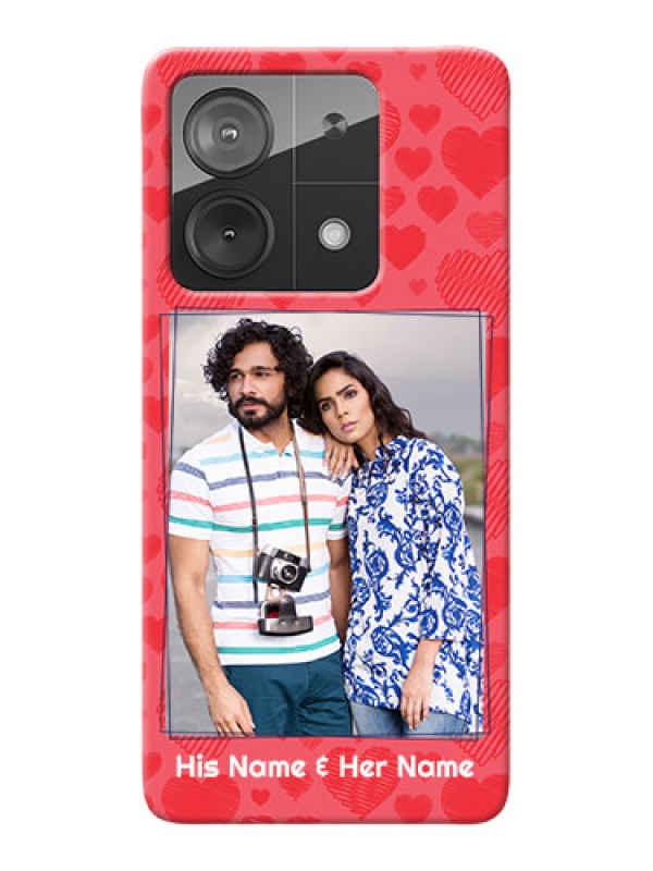 Custom Poco X6 Neo 5G Mobile Back Covers: with Red Heart Symbols Design