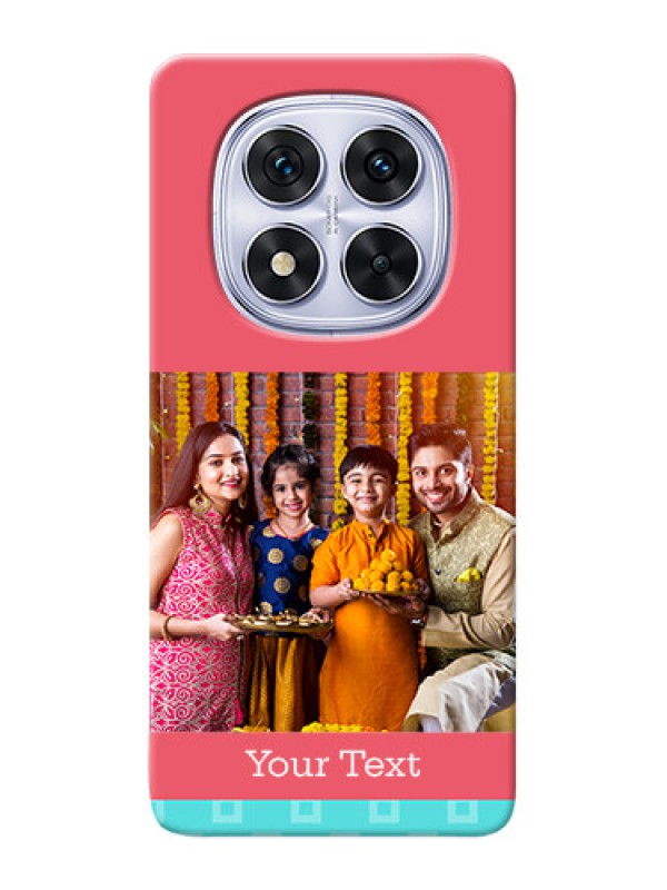 Custom Poco X7 5G Mobile Back Covers: Peach And Blue Color Design