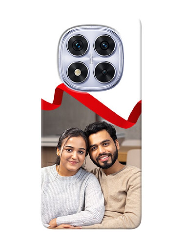 Custom Poco X7 5G custom phone cases: Red Ribbon Frame Design