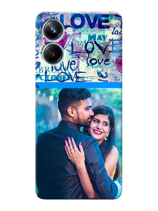 Custom Realme 10 Pro Mobile Covers Online: Colorful Love Design