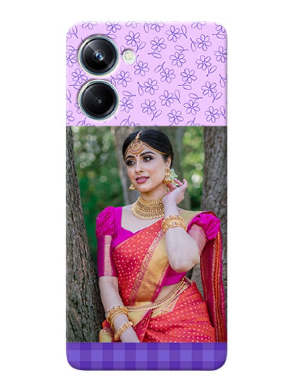 Custom Realme 10 Pro Mobile Cases: Purple Floral Design