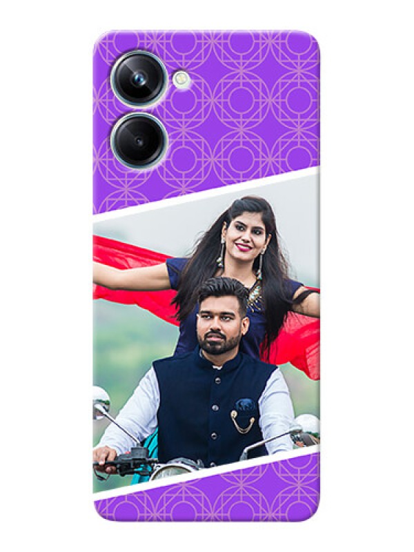 Custom Realme 10 Pro mobile back covers online: violet Pattern Design