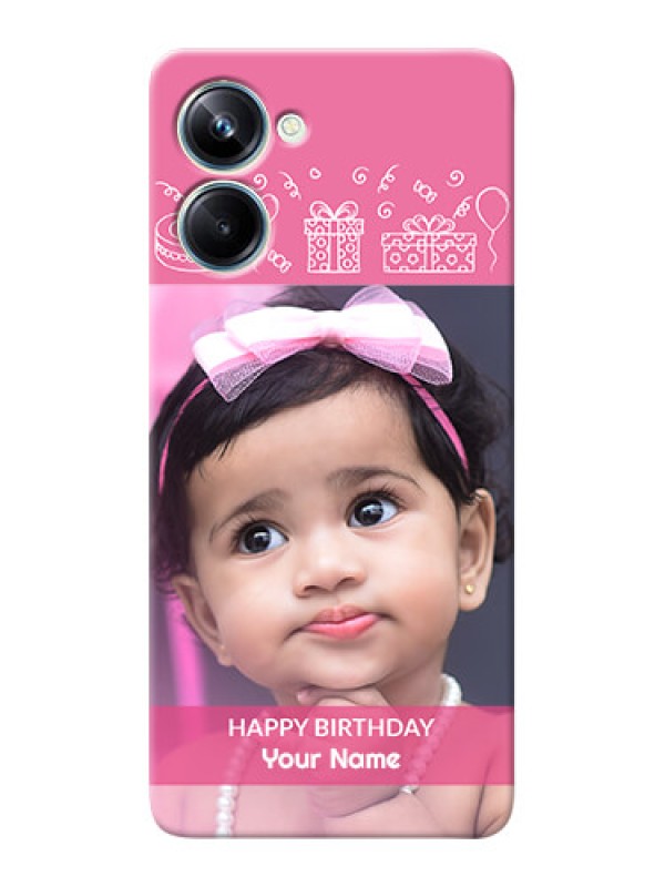 Custom Realme 10 Pro Custom Mobile Cover with Birthday Line Art Design