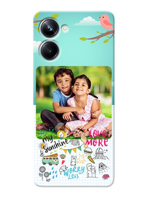 Custom Realme 10 Pro phone cases online: Doodle love Design