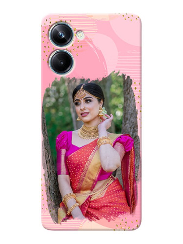 Custom Realme 10 Pro Phone Covers for Girls: Gold Glitter Splash Design