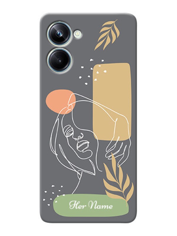 Custom Realme 10 Pro 5G Phone Back Covers: Gazing Woman line art Design