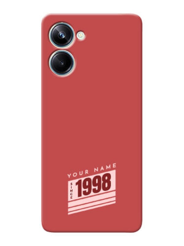 Custom Realme 10 Pro 5G Phone Back Covers: Red custom year of birth Design