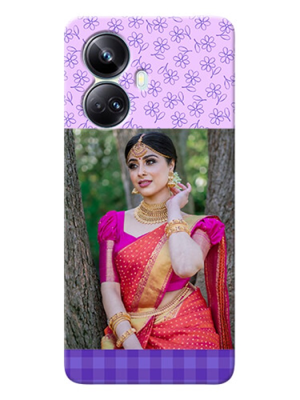 Custom Realme 10 Pro-plus Mobile Cases: Purple Floral Design