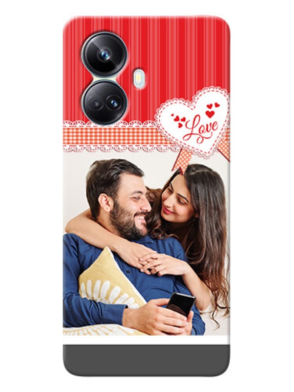 Custom Realme 10 Pro-plus phone cases online: Red Love Pattern Design
