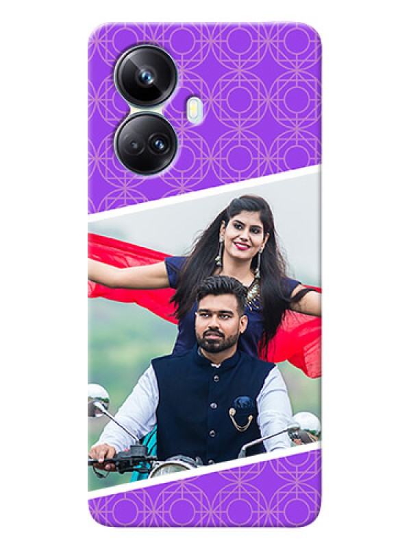 Custom Realme 10 Pro-plus mobile back covers online: violet Pattern Design