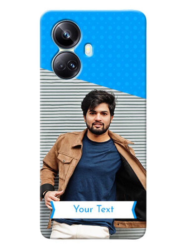 Custom Realme 10 Pro-plus Personalized Mobile Covers: Simple Blue Color Dotted Design