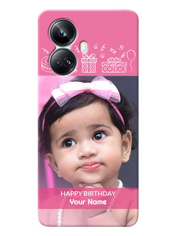 Custom Realme 10 Pro-plus Custom Mobile Cover with Birthday Line Art Design