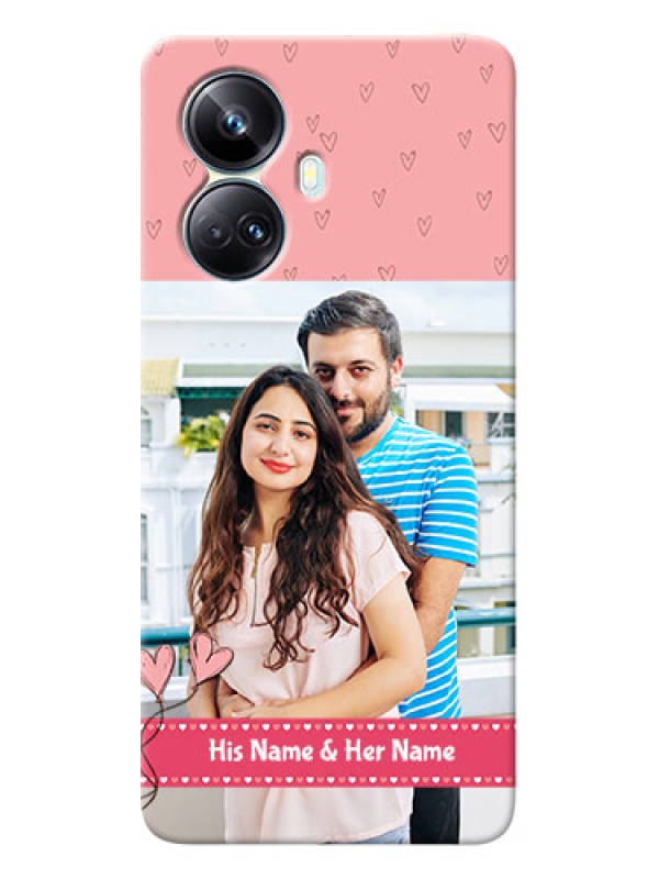 Custom Realme 10 Pro-plus phone back covers: Love Design Peach Color