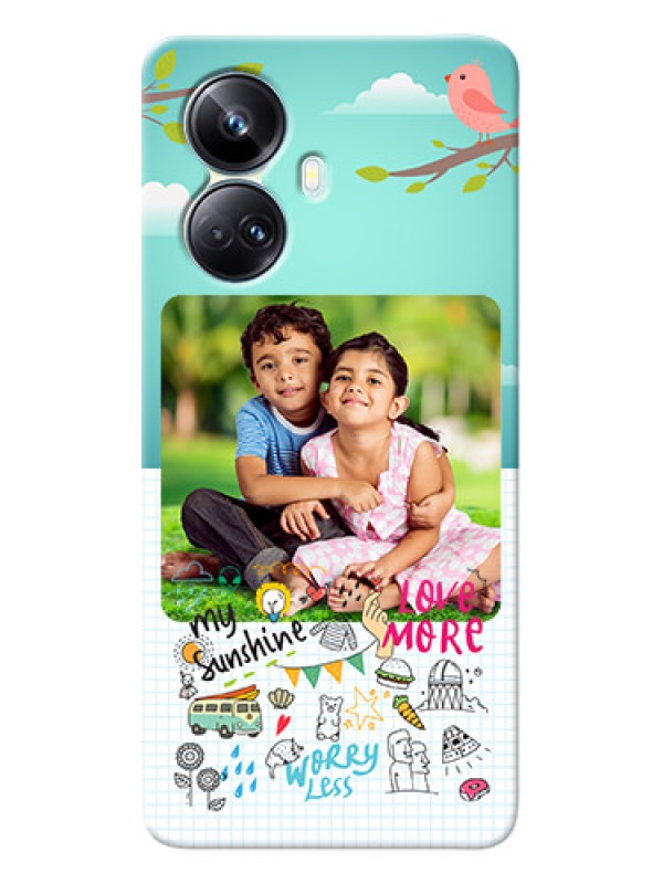 Custom Realme 10 Pro-plus phone cases online: Doodle love Design
