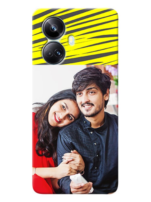 Custom Realme 10 Pro-plus Personalised mobile covers: Yellow Abstract Design