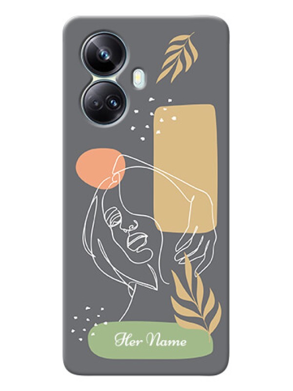Custom Realme 10 Pro Plus 5G Phone Back Covers: Gazing Woman line art Design
