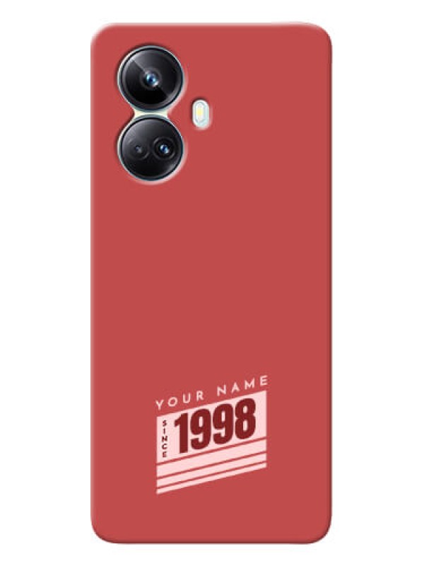 Custom Realme 10 Pro Plus 5G Phone Back Covers: Red custom year of birth Design