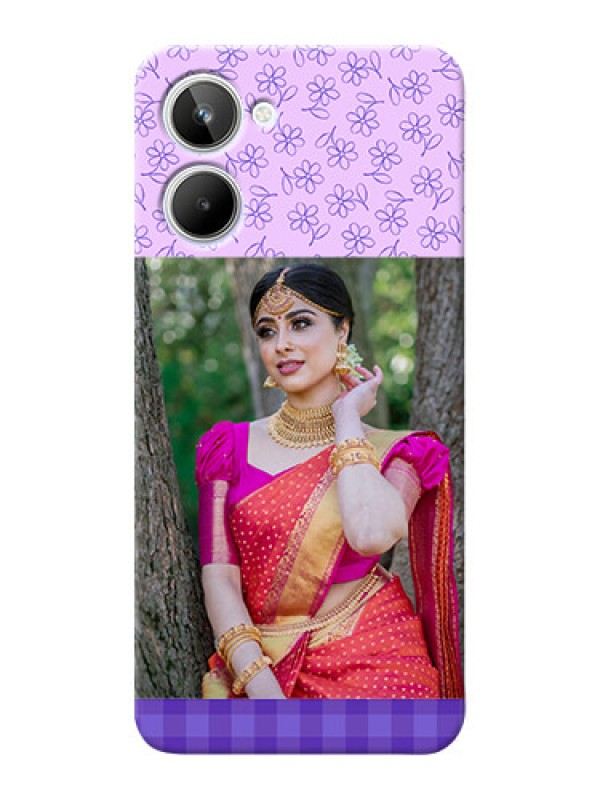 Custom Realme 10 Mobile Cases: Purple Floral Design
