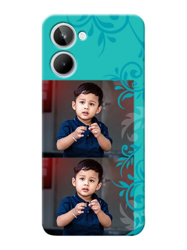Custom Realme 10 Mobile Cases with Photo and Green Floral Design 