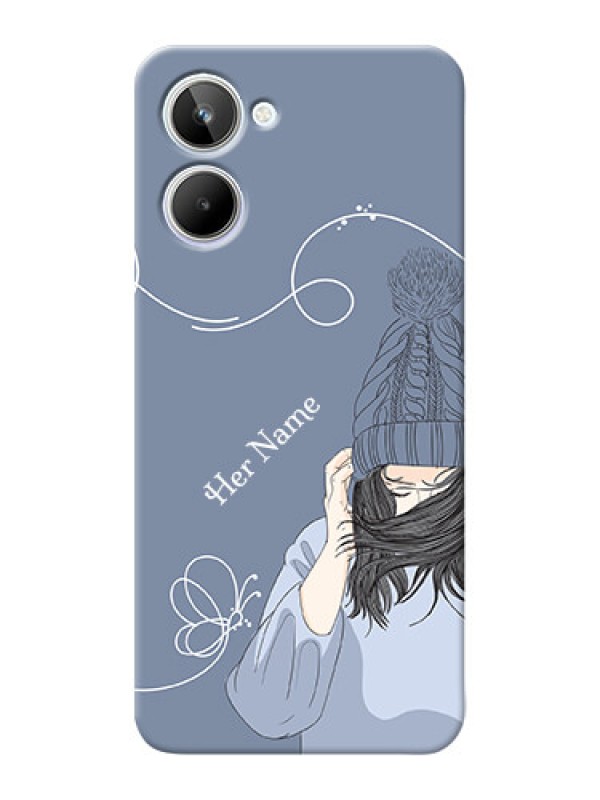 Custom Realme 10 Custom Mobile Case with Girl in winter outfit Design