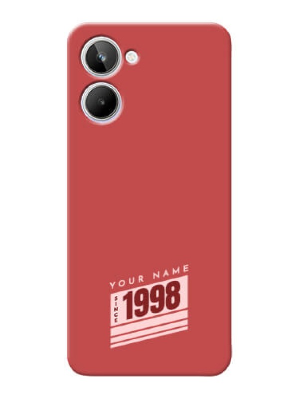 Custom Realme 10 Phone Back Covers: Red custom year of birth Design