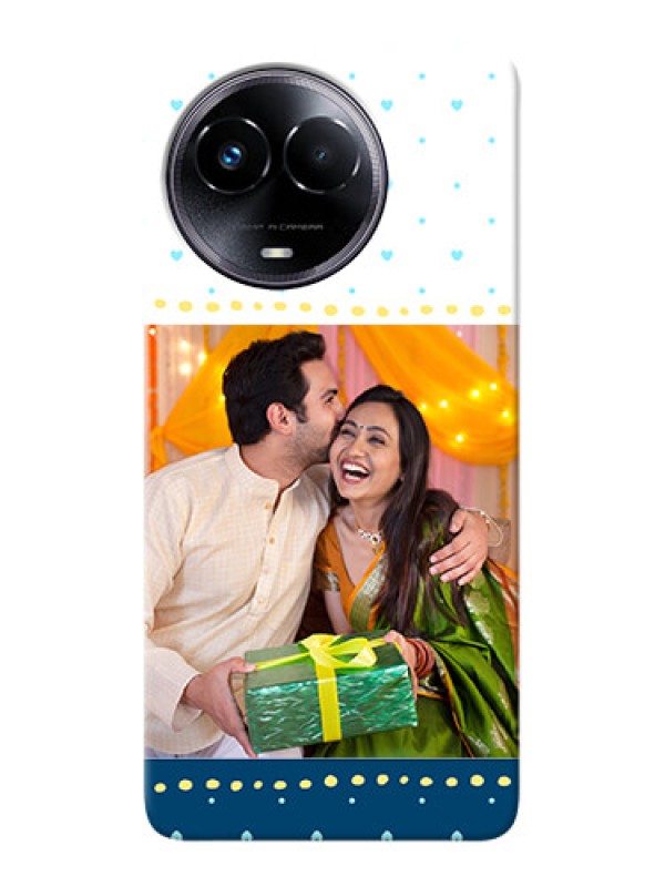 Custom Realme 11 5G Phone Covers: White and Blue Abstract Design