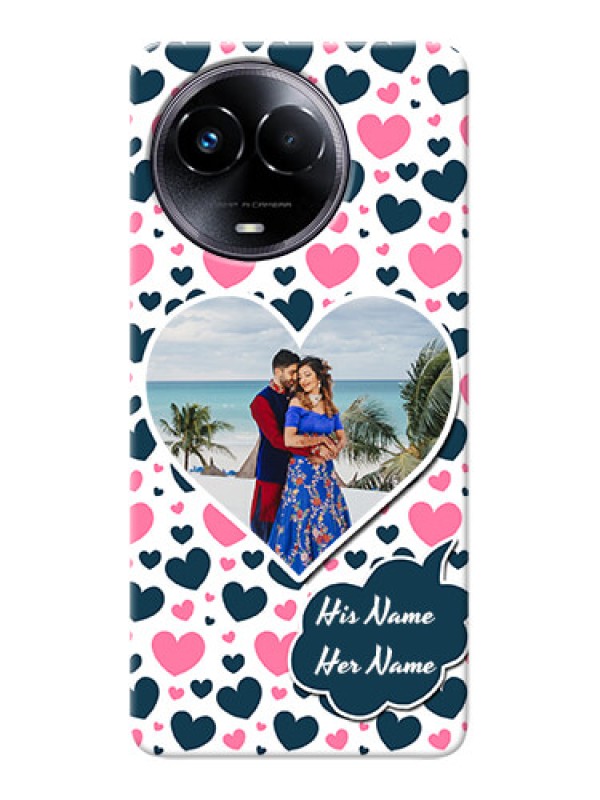 Custom Realme 11 5G Mobile Covers Online: Pink & Blue Heart Design