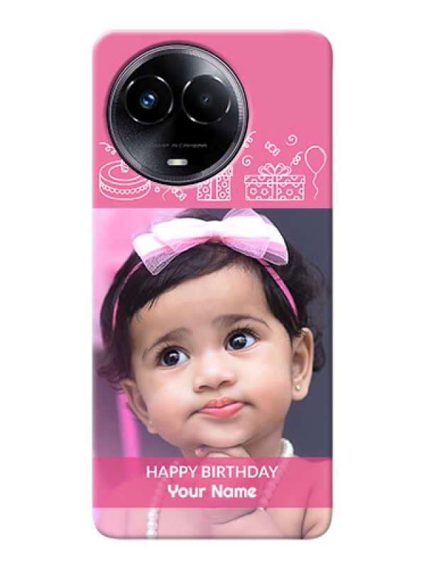 Custom Realme 11 5G Custom Mobile Cover with Birthday Line Art Design