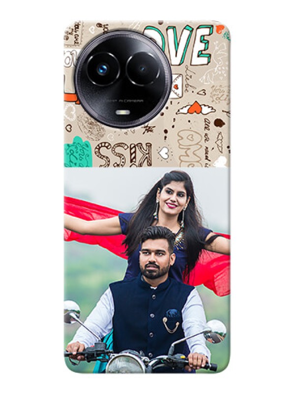 Custom Realme 11 5G Personalised mobile covers: Love Doodle Pattern