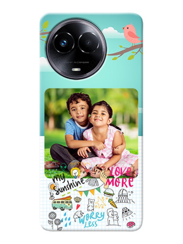 Custom Realme 11 5G phone cases online: Doodle love Design