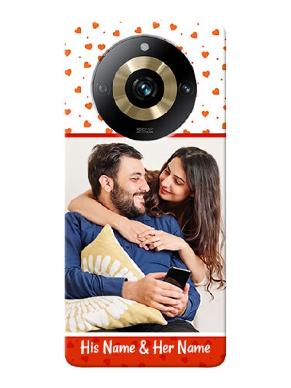 Custom Realme 11 Pro 5G Phone Back Covers: Orange Love Symbol Design
