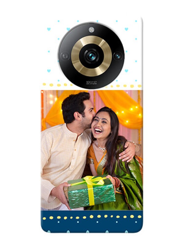 Custom Realme 11 Pro 5G Phone Covers: White and Blue Abstract Design