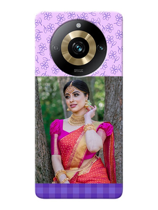 Custom Realme 11 Pro 5G Mobile Cases: Purple Floral Design